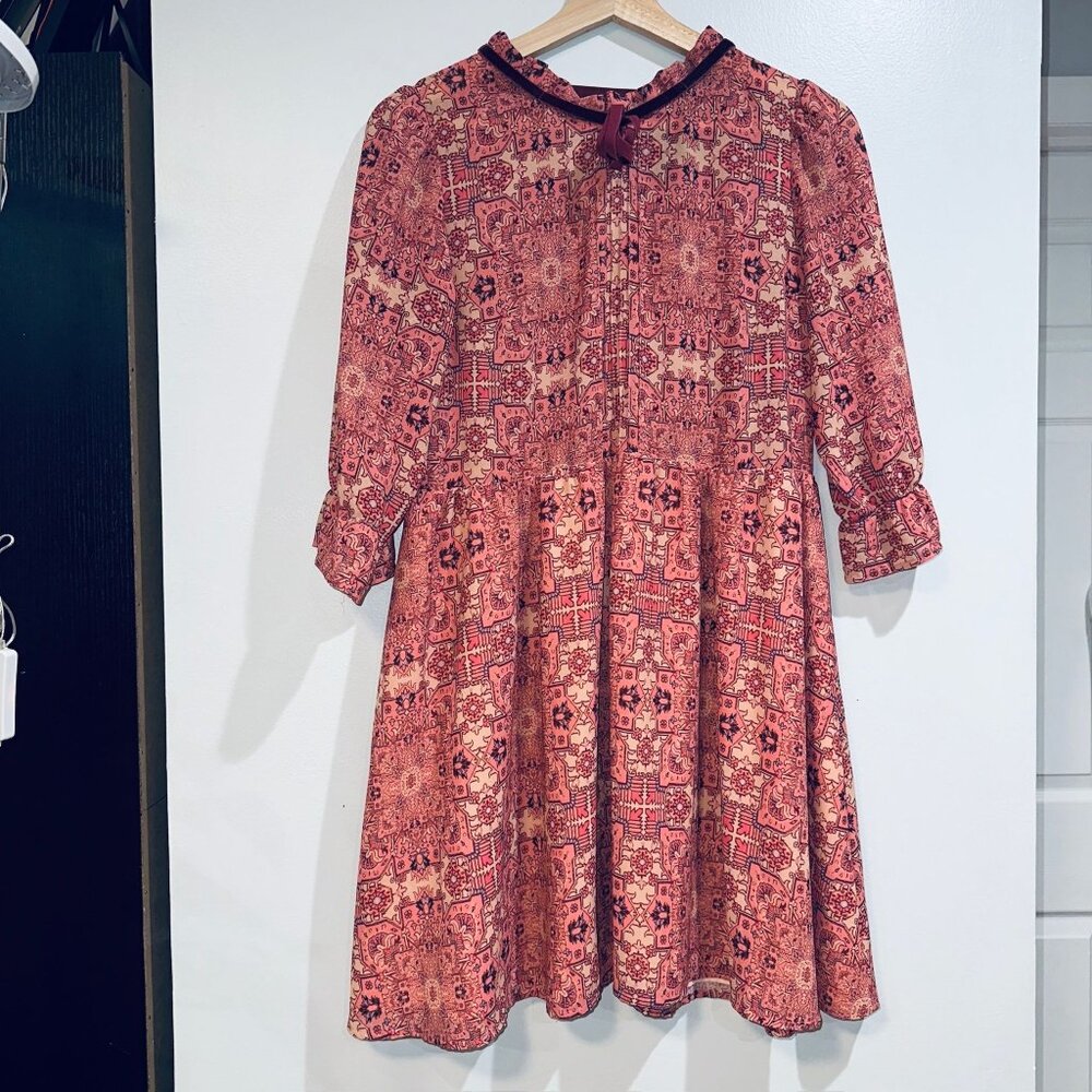 For Love and Lemons Geneva Mini Dress Size Small Red and Pink Printed Feminine